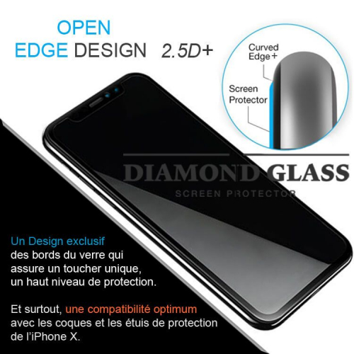 Verre Trempé pour iPhone X - Apple - Protection écran DIAMOND