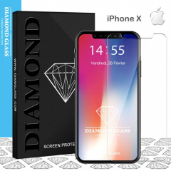 Protection écran iPhone X en verre trempé DIAMOND HD