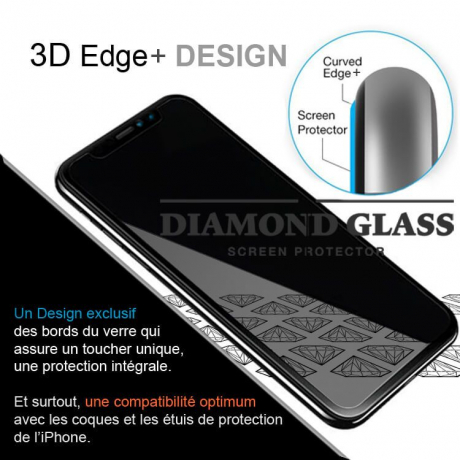 Apple iPhone XR - Film de Protection écran en verre trempé  3D Full Cover - Full Adhesive - Tempered Glass Screen Protector