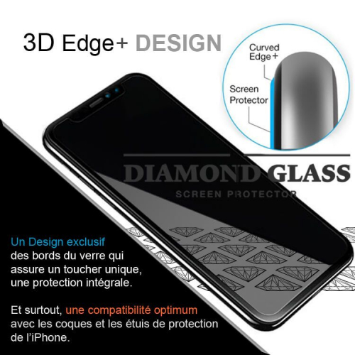 Apple iPhone XR Vitre protection d'ecran en verre trempé incassable  protection integrale Full 3D Tempered Glass FULL GLUE - [X2-Noir] MP-FRANCE  Pas Cher 