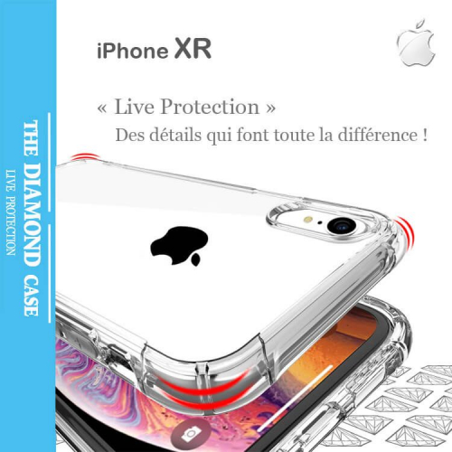 Coque de protection silicone transparente pour iPhone XR