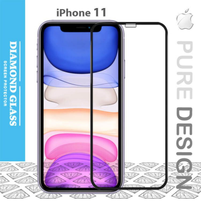 Protège écran en verre trempé intégral iPhone 11- 3D Full cover- Full Adhesive - Tempered glass screen protector