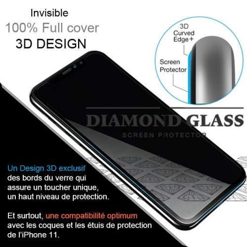 3D Tempered Glass iPhone 11 Pro - Vitre de protection d'écran intégrale  verre trempé avec bords noirs - Acheter sur PhoneLook