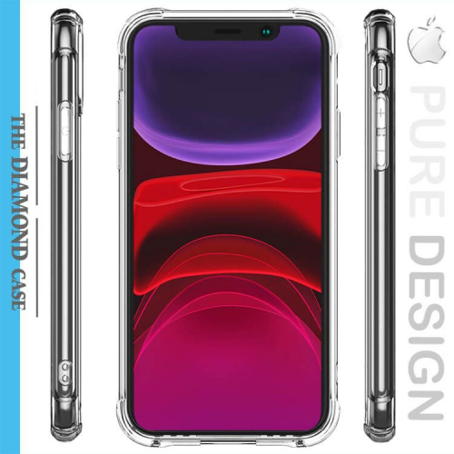 Lot de 2 Coques iPhone 11 Transparente et Bleue Antichoc Silicone