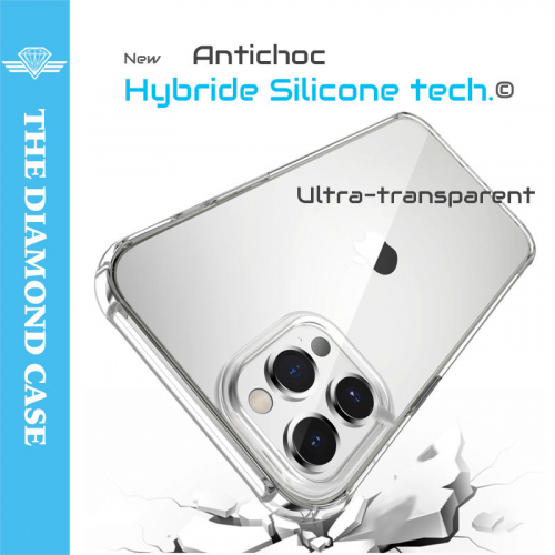 Coque Silicone iPhone 13 Pro - Transparente - Antichoc - DIAMOND