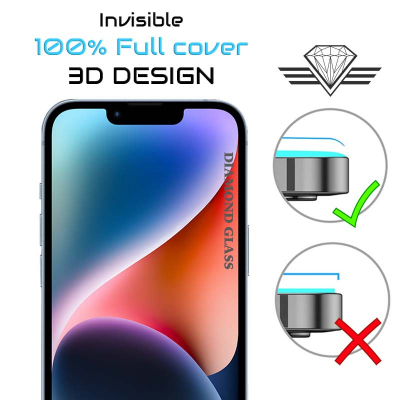 Verre trempé pour iPhone 14 - Protection d'écran Diamond Glass HD3 - Ceramic