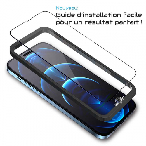 Protection d'écran antibactérienne en verre trempé ultra-résistant (100% de  surface couverte) pour Apple iPhone 14 Plus, Noir - The Kase