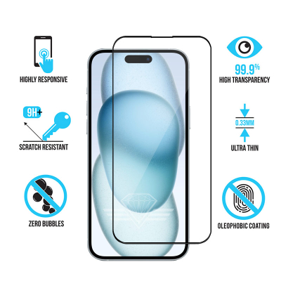 Verre trempé iPhone 15 Plus - Protection écran DIAMOND GLASS - CERAMIC