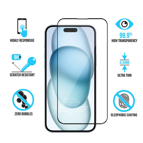 Verre Trempé pour iPhone 15 PLUS [Pack 2] Film Vitre Protection