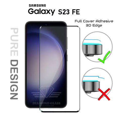 Verre trempé Galaxy S23 FE - Incurvé Protection intégrale bord noir.