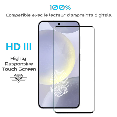 Protection Samsung Galaxy S24 Plus compatible lecteur empreinte digitale - Verre trempé
