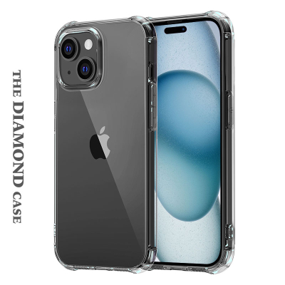 Coque iPhone 15 transparente - silicone antichoc - Diamond Case