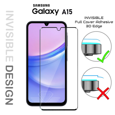 Verre trempé Galaxy A15 - Incurvé Protection intégrale - Bordure noire