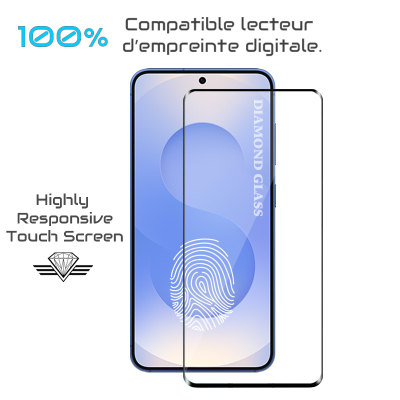 Protection écran pour Samsung Galaxy S25 compatible  lecteur d'empreinte digitale - Diamond Glass.