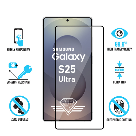 Protection d'écran pour Galaxy S25 Ultra - Traitement Ceramic garantie à vie.