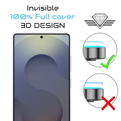 Protège écran en verre trempé pour Samsung S25 Ultra - Protection antichocs intégrale bord noir invisible.