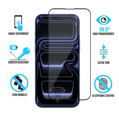 Protège écran en verre pour iPhone 17 Pro Max - Antichoc - Diamond Glass