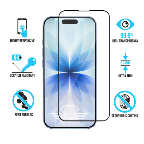 Protège écran en verre pour iPhone 17 - Antichoc - Diamond Glass