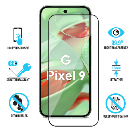 Protège écran en verre pour Google Pixel 9 - Antichoc - Diamond Glass