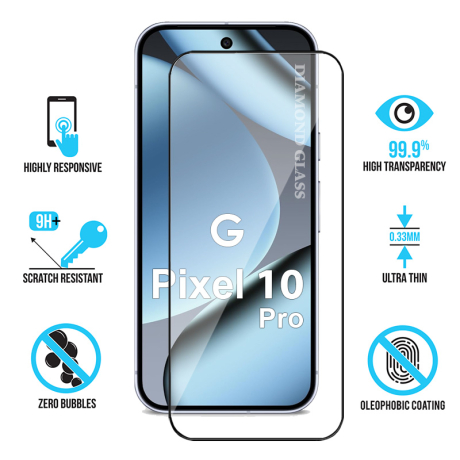 Protège écran en verre pour Google Pixel 10 Pro - Antichoc - Diamond Glass