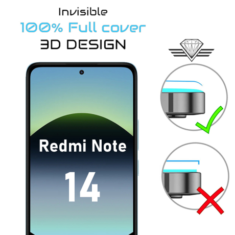 Protection Redmi Note 14 - Intégrale bord à bord DIAMOND GLASS