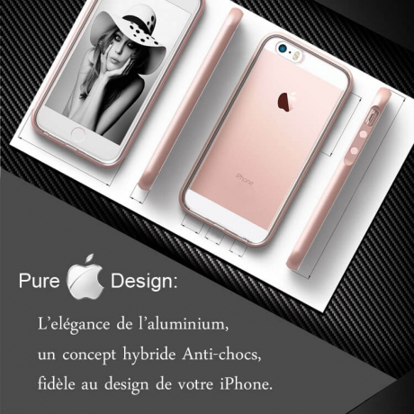 Coque iPhone SE Diamond Hybrid Aluminium