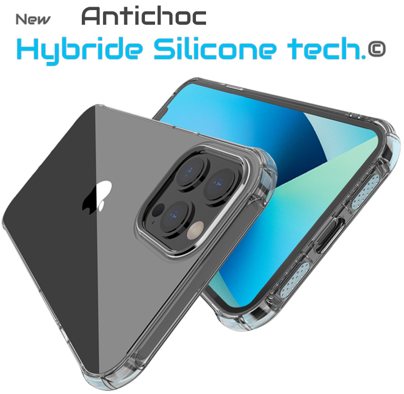 Coque silicone transparente Antichoc  pour smartphone - Apple - Samsung - Huawei