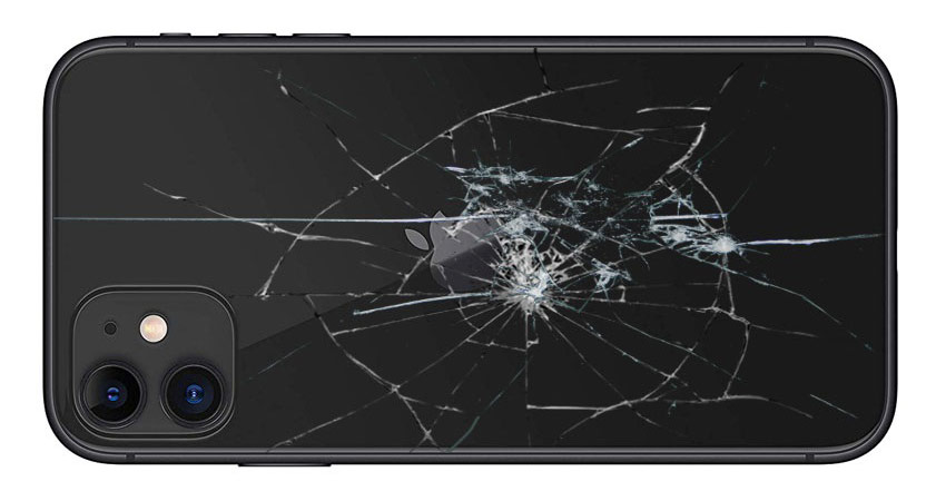 Dos en verre iPhone fissures